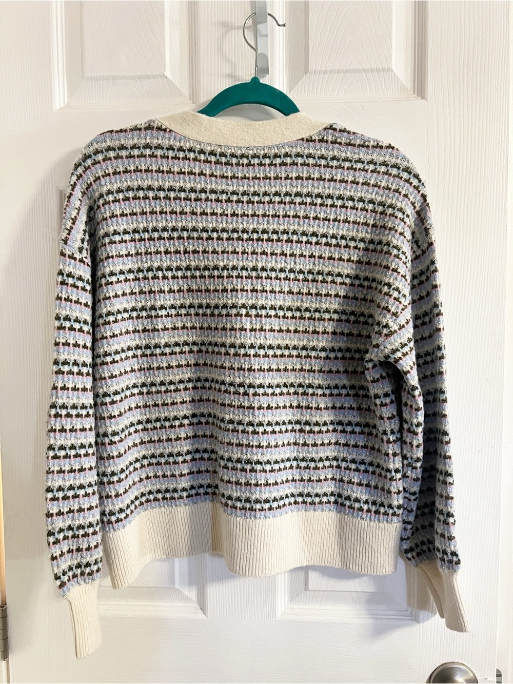 Talbots V-NECK CARDIGAN - BREEZY STRIPE Petite Large - Picture 6 of 10